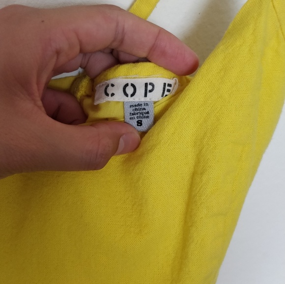 UO COPE yellow scalloped dress with pockets - Picture 3 of 8